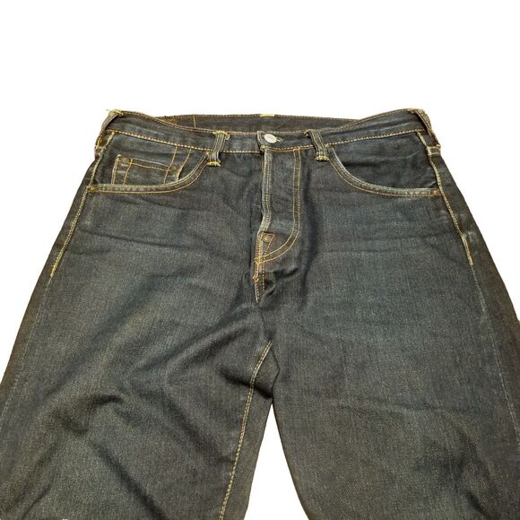 Evisu Jeans Men's Size 29 Selvedge Denim Button Fly Dark Wash Japan Made (31x31) - Picture 2 of 9